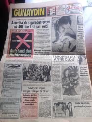 Günaydın Gazetesi - Turkish Newspaper - 15 Haziran 1981 - Mehmet Ali Ağca hapisten kaçırılacak iddiası - Almanya'nın nüfusunu biz arttırıyoruz - İsviçreli profesör Goetschin'e göre Türkler 25 yıl içinde Avrupa'nın yönetiminde söz sahibi olacak - İran içsavaşın eşiğinde - Türkiye'de kahvehane sayısı 80 bini geçti - Namık Yaşar 6 ay önce boşandığı karısıyla zina halinde yakalanınca hapsi boyladı fotoğraf - Dallas'daki Sue Ellen'in ilginç dağ evi fotoğraf - Fatih'in Fedaisi Kara Murat yazan Rahmi Muratoğlu Çizen Abdullah Turhan - BMC 1340 - olaylı Kırkpınar sona erdi - Kral Kupası İstanbul'da son gecesini Kral dairesinde geçirdi Fotoğrafı - Sakaryaspor'u Gürcan Berk çalıştıracak - Ceyar'ın şeytan ruhlu baldızı kuzu gibi oldu fotoğraf - kökler dizisi saat 21.40'da - terörist kız Patricia Hearst anne oldu - Amerika'da sigaradan geçen yıl 400 bin kişi can verdi - bugünkü tv programı - sahte Suudi Arabistan vizesi yapan İbrahim Seçen 3 yıla mahkum oldu fotoğraf