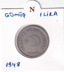 Koleksiyon ürünü 1948 Gümüş 1 Lİra ÇT+