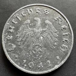 Nazi Almanyası 10 Reichspfennig 1942 A. Tedavül.