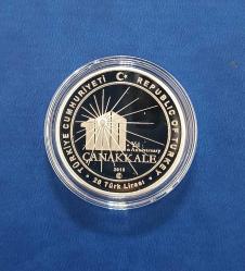 2015 Yılı 23 Nisan Çanakkale Barış Zirvesi 100.Yıl Gümüş Hatıra Parası / Sertifikalı