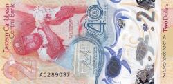 Doğu Karayipler 2 dolar polimer  Hatıra Para çil