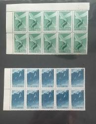 Macaristan 1943  Havacılık Pul seti 10 lu Blok MNH .