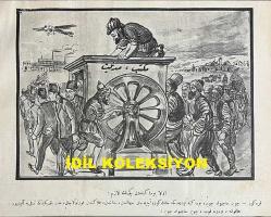 Osmanlıca Karagöz Mizah Dergisi-Gazetesi, Orijinal Dönem Basım, (Ottoman Magazine-Newspaper-Journal Illustré Cara-Gueuz) - 25 Nisan 1925 - Sayı: 1785 - Hicri: 2 Şevval 1343 - Karikatür: (Tayyare Cemiyetlerine Yadigar) Sulh Aşıkları! 