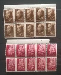 Macaristan 1942  Krallık Pul seti 10 lu Bloklar MNH .