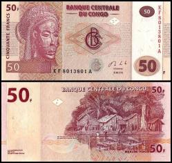 Kongo 10-20-50-100-200 Francs Eski Kağıt Para Seti Çil ( Unc ) 5'Li Set Koleksiyon Para