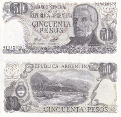 Arjantin 1983 Yılı 50 Pesos Kağıt Para Çil ( Unc ) Koleksiyon Para