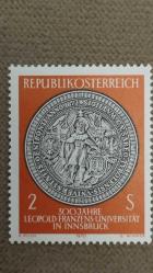 1970 YILI AVUSTURYA Innsbruck'taki Leopold-Franzens Üniversitesi'nin 300. yıl dönümü anısına TAM SERİ  DAMGASIZ  ŞARNİYERSİZ