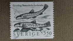 1991 YILI İSVEÇ  Taş yılan balığı DAMGALI  ŞARNİYERSİZ