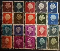 Hollanda Pul Lotu - 20 Adet  Kraliçe Juliana Pulları