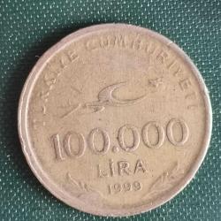 TÜRKİYE  1999  100.000 LİRA