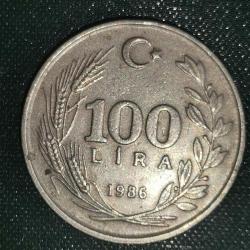 TÜRKİYE    1986    100   LİRA