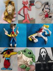 set nadir zor bulunur Red Kit Düldül pembe panter Hugo TipiTip Yoda Alf çığlık figür oyuncak anahtarlık süs maskot peluş aksesuar nostalji tasarım dekor hediye vintage retro koleksiyon hobi minyatür diorama reklam promosyon Antika
