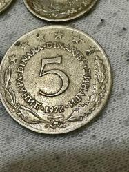1970 Dönemi Yugoslavya karışık dinar 4 adet madeni paralar ÇT