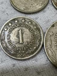 1970 Dönemi Yugoslavya karışık dinar 4 adet madeni paralar ÇT