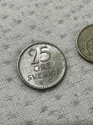 1966-1973 isveç 25-10 öre 2 adet madeni para ÇT