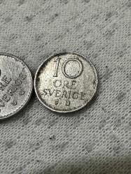 1966-1973 isveç 25-10 öre 2 adet madeni para ÇT