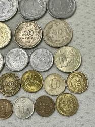 TC Cumhuriyet Dönemine ait 25 adet karışık madeni paralar ÇÇT/ÇT