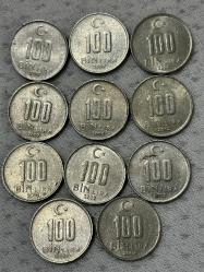 2001-2002-2003-2004 TC 100 Bin Lira 28 Adet madeni paralar kolleksiyonluk ÇA/ÇÇT/ÇT