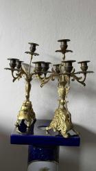 5 KOLU BEONZ ESKİ ANTIKA ŞAMDAN ÇİFT