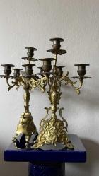 5 KOLU BEONZ ESKİ ANTIKA ŞAMDAN ÇİFT