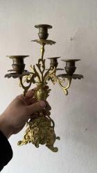 5 KOLU BEONZ ESKİ ANTIKA ŞAMDAN ÇİFT