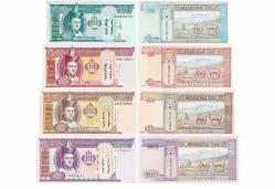 Moğolistan 10-20-50-100 Tuğrik, 2019-2020, 4 Lü Set, Çil, Eski Kağıt Para