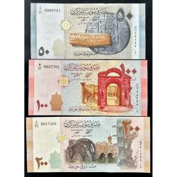 Suriye 2019-2021 Yılı 50-100-200 Pound Kağıt Para Seti Çil (Unc) Koleksiyon Para