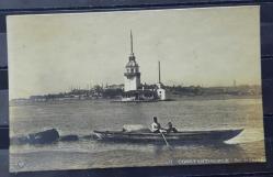 Osmanlı Kız Kulesi  ve  Kayıkçılar Kartpostal - Constantinople Postcard Tour de Leandre - Arkası Haliye