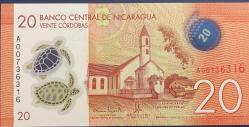 NİKARAGUA 20  CORDOBAS POLİMER ÇİL 2014  RESİMDEKİ ÜRÜN