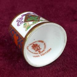 VINTAGE ROYAL CROWN DERBY ENGLISH BONE CHINA 5000 EDITION ALTIN YALDIZ DEKORLU PORSELEN YÜKSÜK