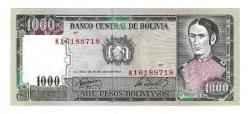Bolivya 1000 Bolivianos 1982 ÇİL YKP8148