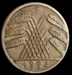 Almanya 1924 F 10 Pfennig