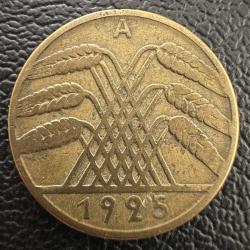 Almanya Weimar Cumhuriyeti (Reichsmark) 10 Reichspfennig 1925 A. Tedavül
