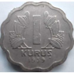 Türkkiye 1939 1 Kuruş Erken Cumhuriyet Dönemi Bakır Çilaltı Kondisyon