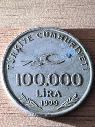 100 Bin Lira Türkiye Cumhuriyetinin 75.Yılı Hatıra para