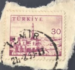 Türk Pulu - Turkish Stamp -Mektup Zarfından Kesilmiş /Postadan Geçmiş Pul Filateli - Damgalı -BATMAN PETROL RAFİNERİSİ TEMALI PUL, 30 PARA - Türkiye Cumhuriyeti - NOSTALJİK DOĞUM GÜNÜ HEDİYESİ