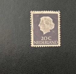 Hollanda Pulu - Nederland Stamp - Postadan Geçmiş Pul Filateli -  1969 DAMGALI - KRALİÇE JULIANA TEMALI PUL , 20 PARA - YABANCI PULLAR-NOSTALJİK DOĞUM GÜNÜ HEDİYESİ