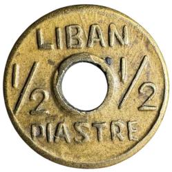 Nadir Lübnan (Fransız Mandası) · ½ Piastre (Yarım Kuruş - Delikli) · (Tarihsiz - 1920'ler)
