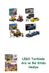 Lego Araçlar Seti 502 (60458 + 76924 + 60450 + 77246) + Lego Ara ve Bul Kitabı Hediye