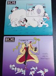 1997 Gambia 101 Dalmaçyalı temalı 2 adet MNH Blok