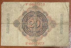 ALMANYA 20 MARK 1910 TEMİZ HALİYLE KAĞIT PARA RESİMDEKİ ÜRÜN