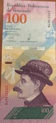 VENEZUELA 100 BOLİVAR 2018 ÇİL PARA RESİMDEKİ