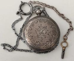 YÜZ DE YÜZ OSMANLI DÖNEMİ ANCRE FRANSA PARİS MENŞELİ ORİJİNAL AKTİF ANAHTAR KURMALI SAVAT İŞLEMELİ MUHTEŞEM GÜMÜŞ CEP SAATİ KÖSTEKLİ A1A1 ÇOK NADİRDİR