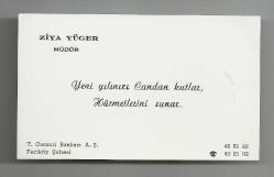 TÜRKİYE GARANTİ BANKASI A.Ş. / FERİKÖY ŞUBESİ MÜDÜRÜ ZİYA YÜGER KARTVİZİTİ...