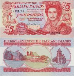 FALKLAND ADALARI 5 POUND 2005 KRALİÇE II. ELIZABETH. ÇİL KONDİSYON.