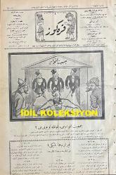 Osmanlıca Karagöz Mizah Dergisi-Gazetesi, Orijinal Dönem Basım, (Ottoman Magazine-Newspaper-Journal Illustré Cara-Gueuz) - 28 Kasım 1925 - Sayı: 1847 - Hicri: 11 Cemaziyelevvel 1344 - Rumi: 28 Teşrin-i Sani 1341 - Karikatür: Cemiyet-i Akvam mı, Kukla Oyunu mu? 
