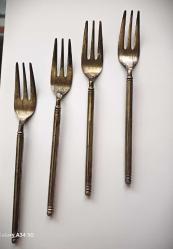 GÜMÜŞ ÇATAL TAİTÜ MARKA OSMANLI 19. YÜZYIL MEYVE ÇATALI 4 AD