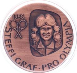 Alman Tenisçi Steffi Graf 1988 Seul Olimpiyatları Bronz Madalyonu / Orjinal Kutulu-Sertifikalı MVM2069