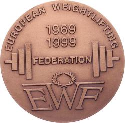 1999 Avrupa Halter Federasyonu 30.Yılı Bronz Madalyon (Orj.Kutulu-Sertifikalı) MVM2071