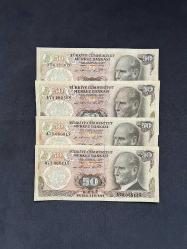 4 Adet A Seri 50 Lira